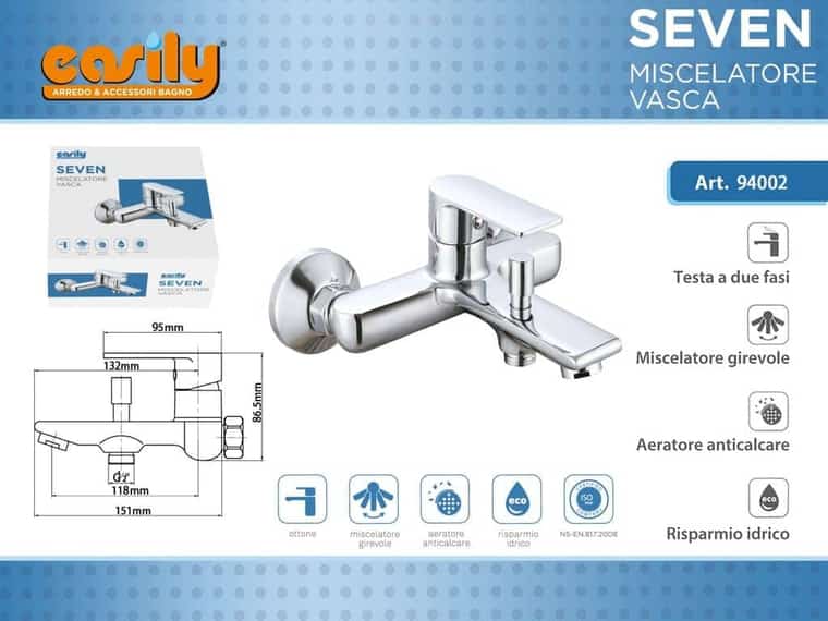 Miscelatore vasca — cromato, articolo 94002