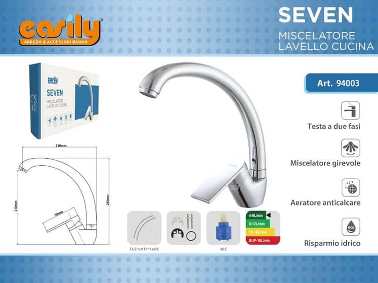 Miscelatore cucina — cromato, articolo 94003