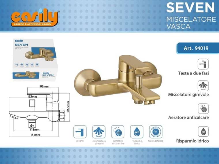 Miscelatore vasca — oro satinato, articolo 94019