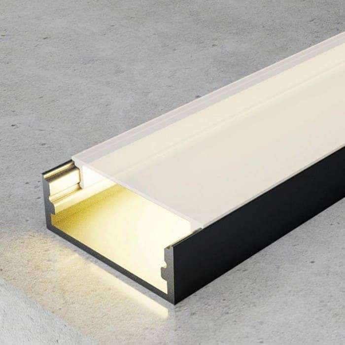 Profilo LED da superficie Minim — 2 m — Nero, codice LM3730